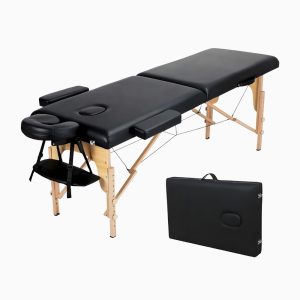 Wooden Portable Foldable Spa Massage Table with Headrest & Armrest