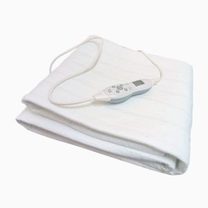 Deluxe cream-colored electric massage table warmer pad with a detachable LCD digital controller for professional spa use in Kuwait.