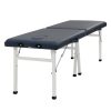 Angled perspective view of the Mt. Harmon foldable economic massage bed, showcasing its lightweight design and reinforced cross-braced legs.
